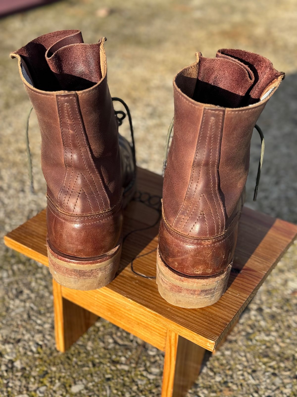 Photo by DocLineman on December 4, 2023 of the Nicks Overlander in Horween Whiskey Predator.