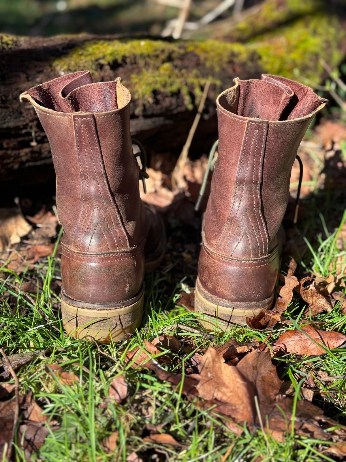 Photo by DocLineman on March 3, 2024 of the Nicks Overlander in Horween Whiskey Predator.