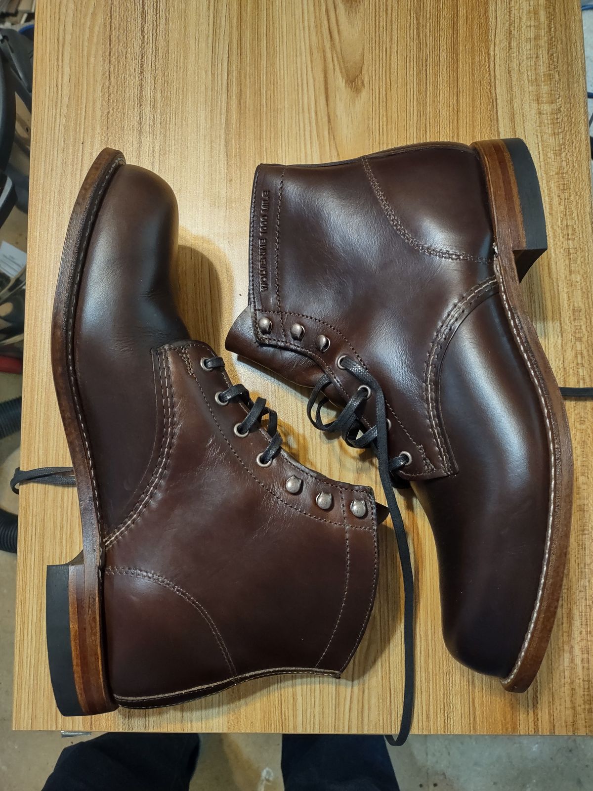 Photo by professorsartorial on September 25, 2023 of the Wolverine 1000 Mile Plain-Toe Boot in Horween Brown Chromexcel.