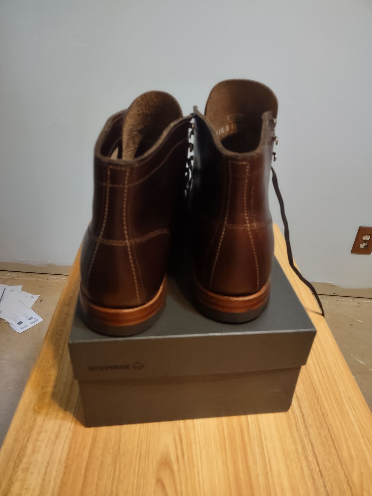 Photo by professorsartorial on October 1, 2023 of the Wolverine 1000 Mile Plain-Toe Boot in Horween Brown Chromexcel.