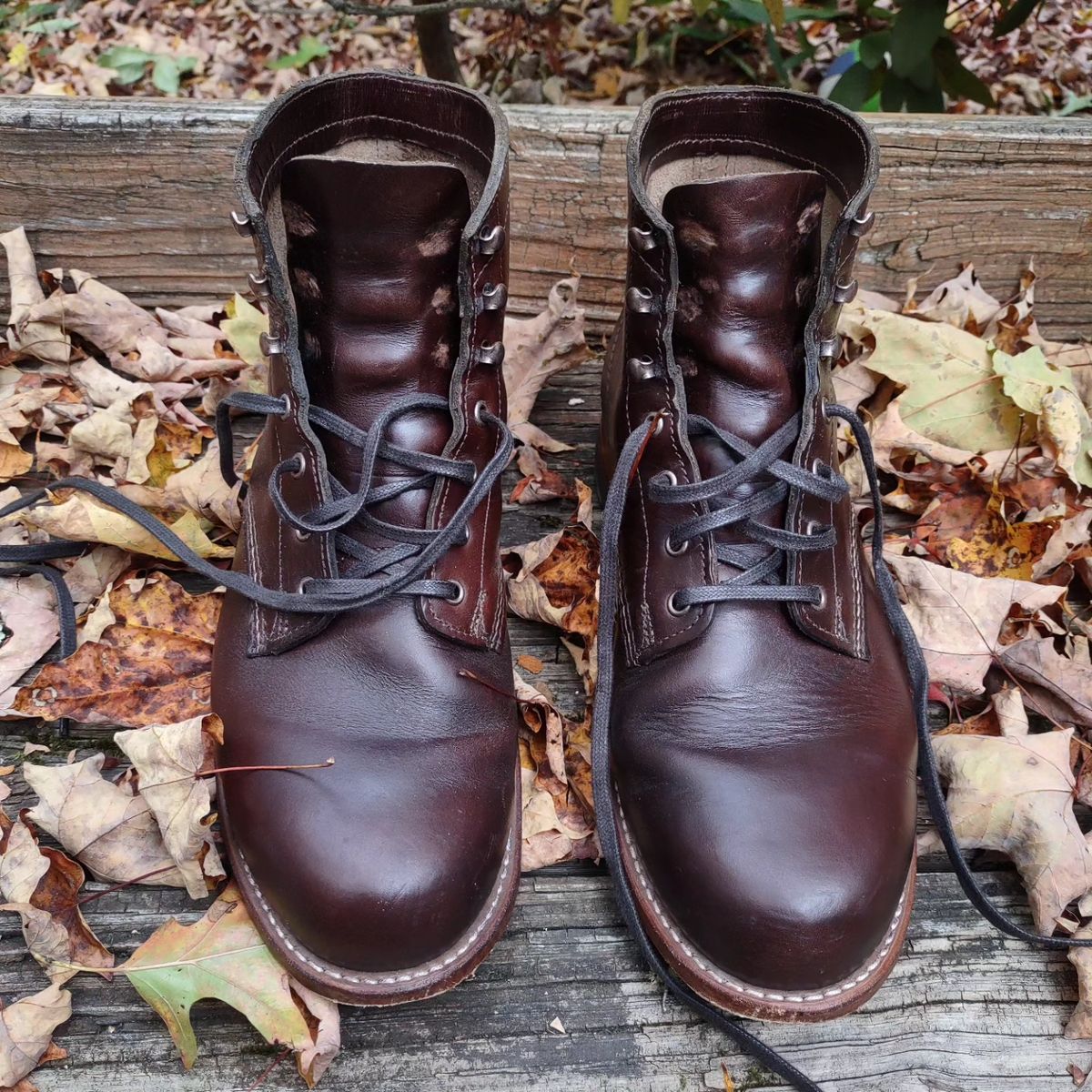 Photo by professorsartorial on October 9, 2023 of the Wolverine 1000 Mile Plain-Toe Boot in Horween Brown Chromexcel.