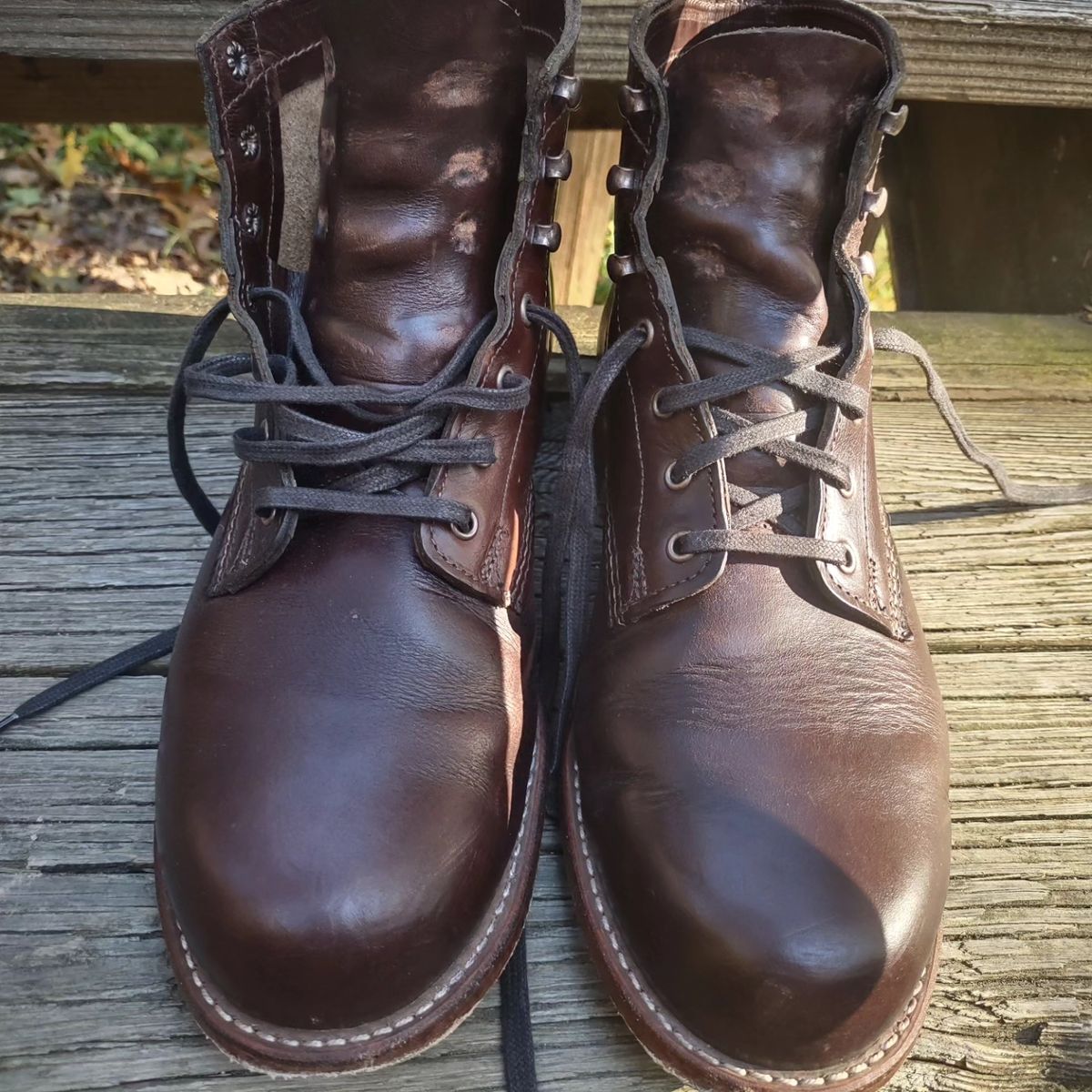 Photo by professorsartorial on October 22, 2023 of the Wolverine 1000 Mile Plain-Toe Boot in Horween Brown Chromexcel.