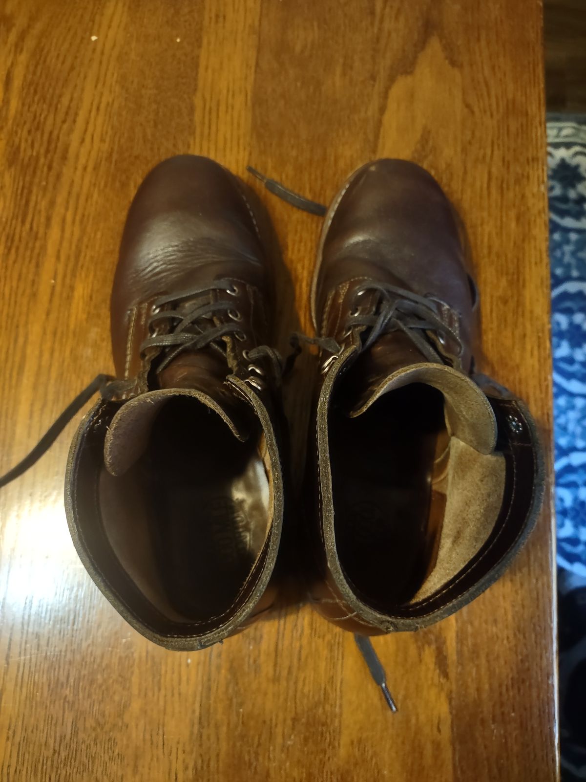 Photo by professorsartorial on November 1, 2023 of the Wolverine 1000 Mile Plain-Toe Boot in Horween Brown Chromexcel.