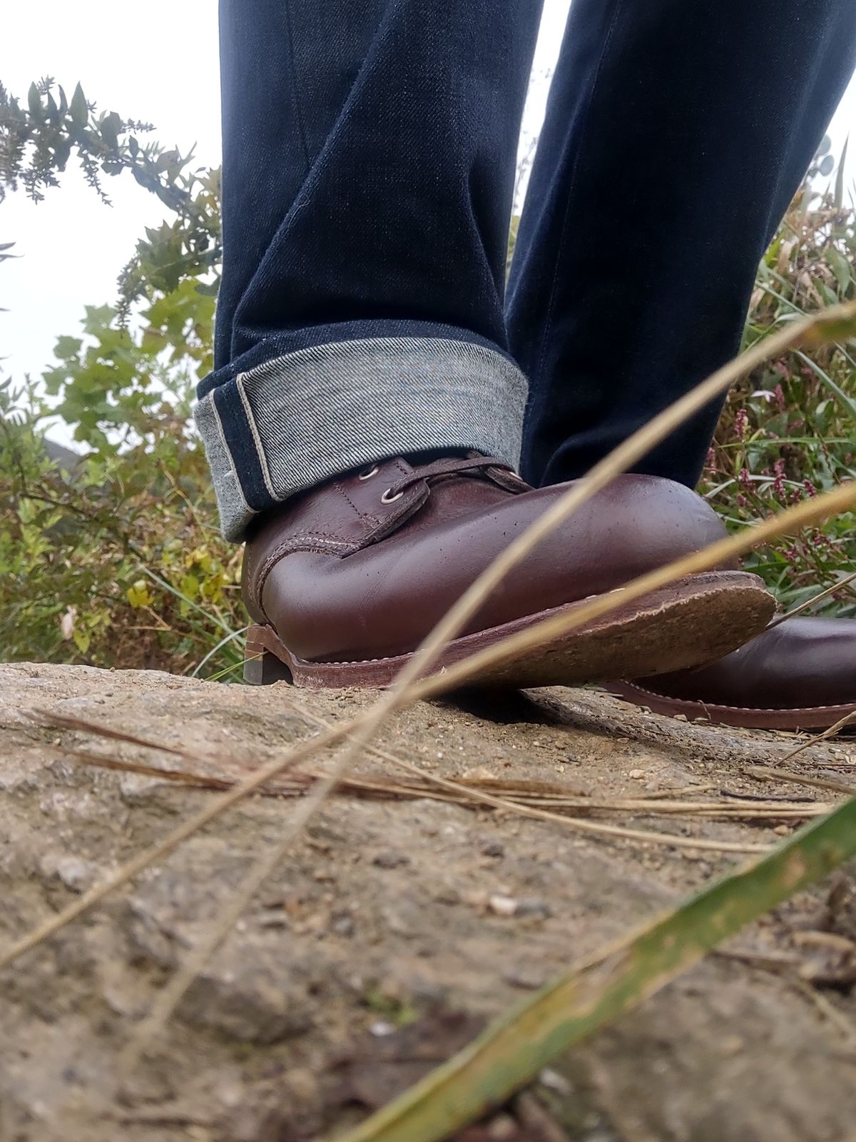 Photo by professorsartorial on November 1, 2023 of the Wolverine 1000 Mile Plain-Toe Boot in Horween Brown Chromexcel.