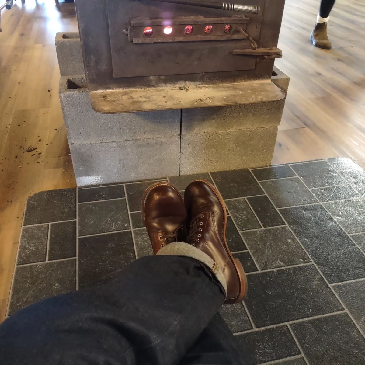 Photo by professorsartorial on November 3, 2023 of the Wolverine 1000 Mile Plain-Toe Boot in Horween Brown Chromexcel.