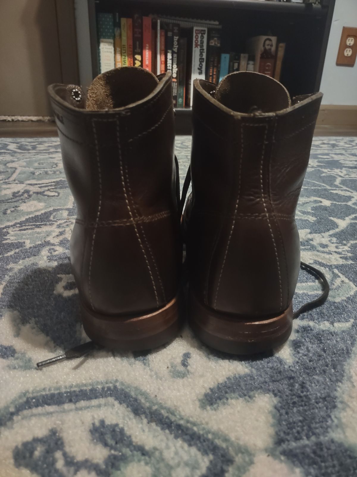 Photo by professorsartorial on December 5, 2023 of the Wolverine 1000 Mile Plain-Toe Boot in Horween Brown Chromexcel.