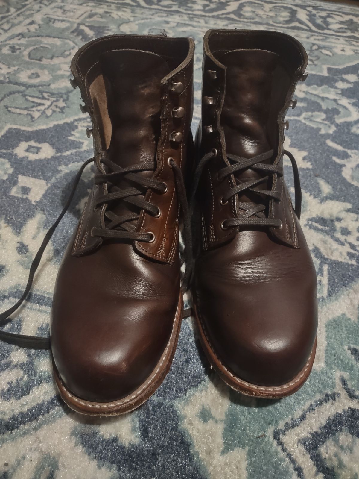 Photo by professorsartorial on December 5, 2023 of the Wolverine 1000 Mile Plain-Toe Boot in Horween Brown Chromexcel.