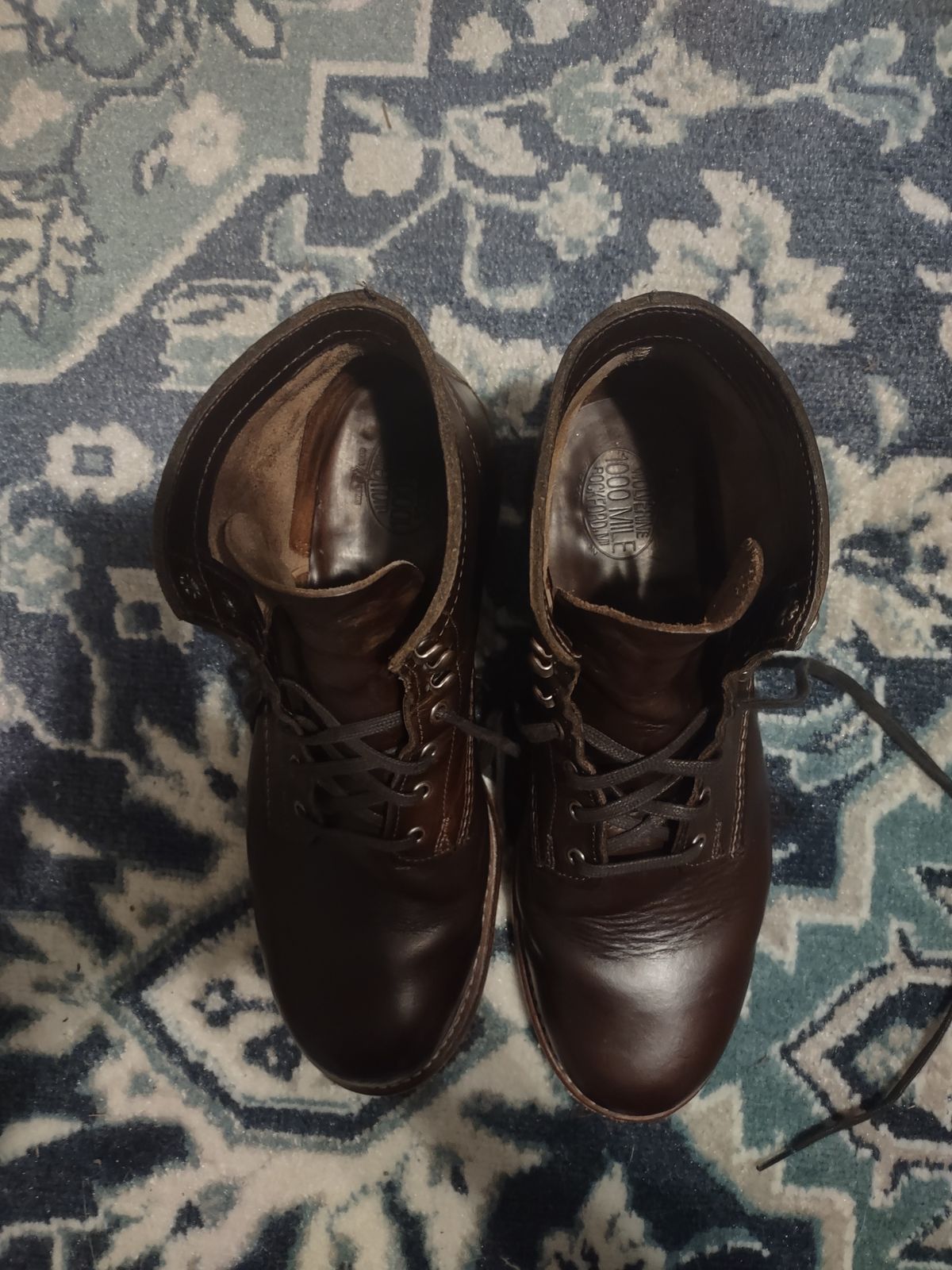 Photo by professorsartorial on December 5, 2023 of the Wolverine 1000 Mile Plain-Toe Boot in Horween Brown Chromexcel.
