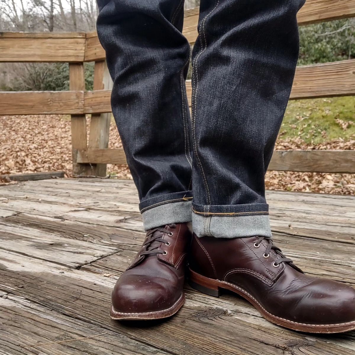 Photo by professorsartorial on January 3, 2024 of the Wolverine 1000 Mile Plain-Toe Boot in Horween Brown Chromexcel.
