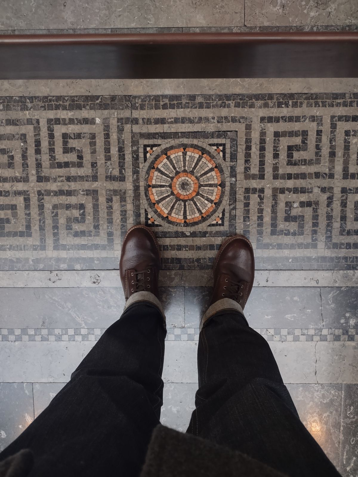 Photo by professorsartorial on January 10, 2024 of the Wolverine 1000 Mile Plain-Toe Boot in Horween Brown Chromexcel.