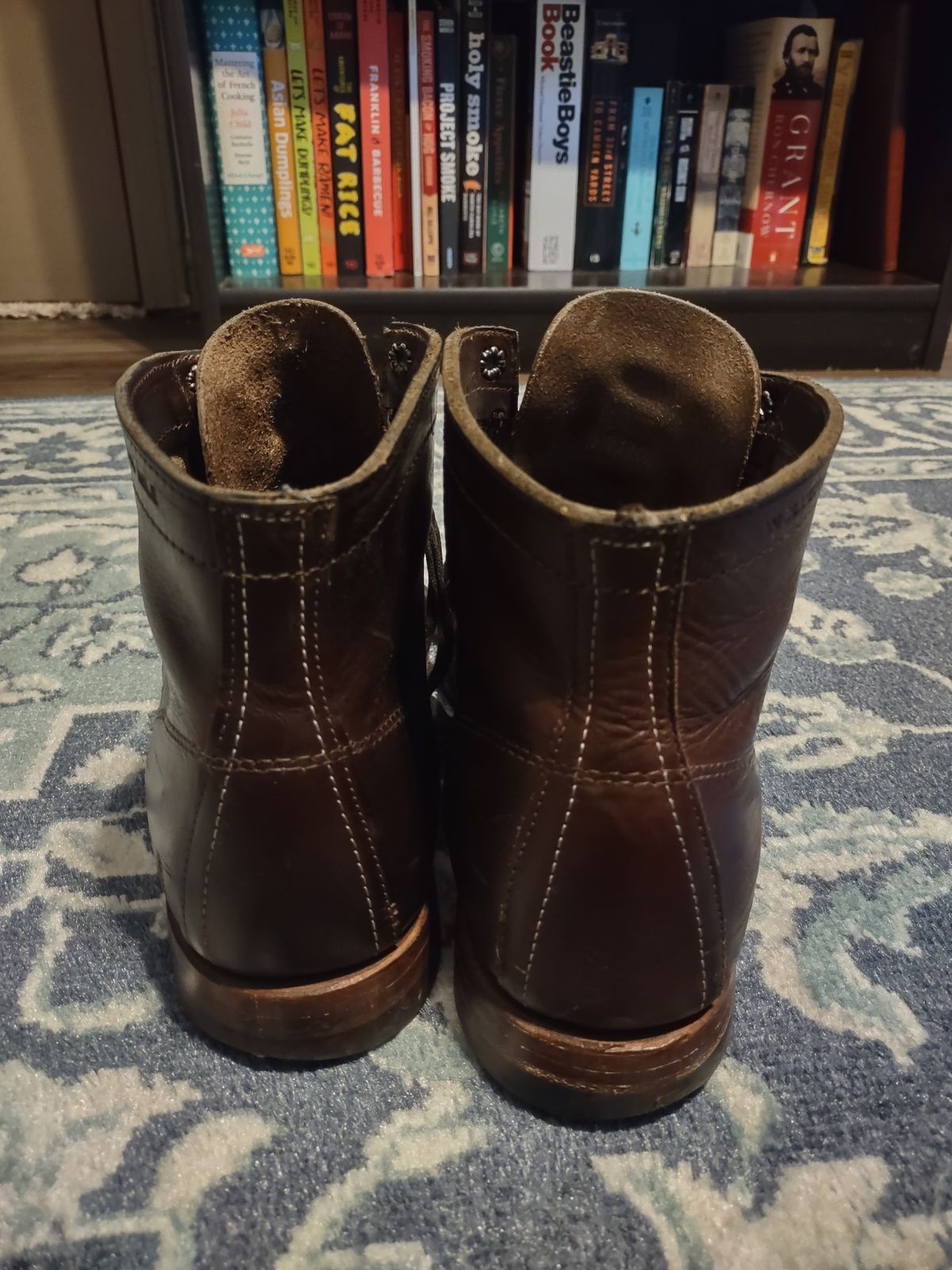 Photo by professorsartorial on February 3, 2024 of the Wolverine 1000 Mile Plain-Toe Boot in Horween Brown Chromexcel.