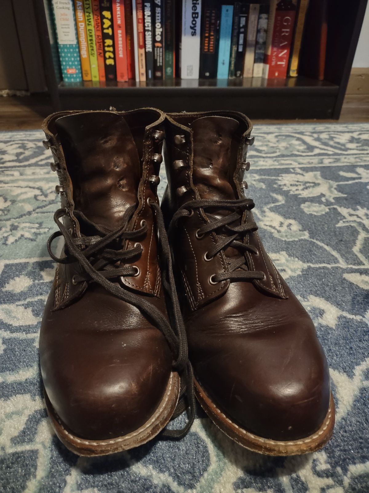 Photo by professorsartorial on February 3, 2024 of the Wolverine 1000 Mile Plain-Toe Boot in Horween Brown Chromexcel.
