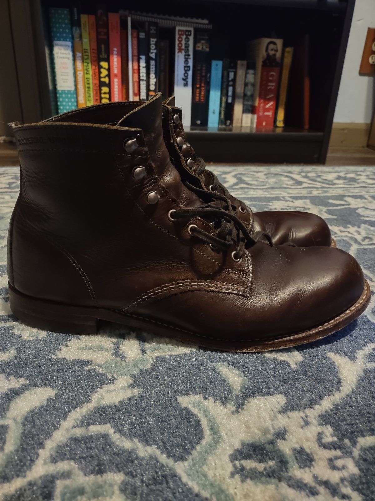 Photo by professorsartorial on February 3, 2024 of the Wolverine 1000 Mile Plain-Toe Boot in Horween Brown Chromexcel.