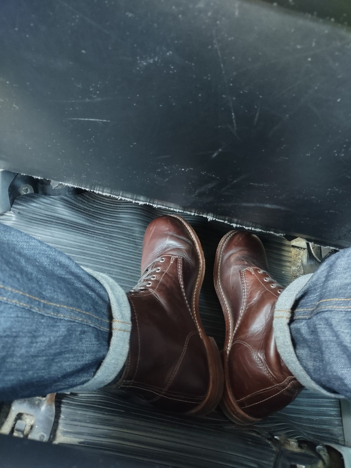 Photo by professorsartorial on April 2, 2024 of the Wolverine 1000 Mile Plain-Toe Boot in Horween Brown Chromexcel.