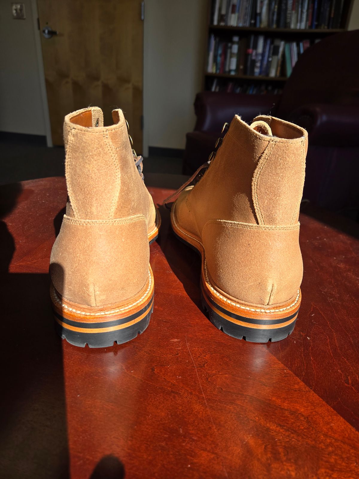Photo by professorsartorial on October 1, 2025 of the Grant Stone Diesel Boot in C.F. Stead Natural Waxy Commander Suede.