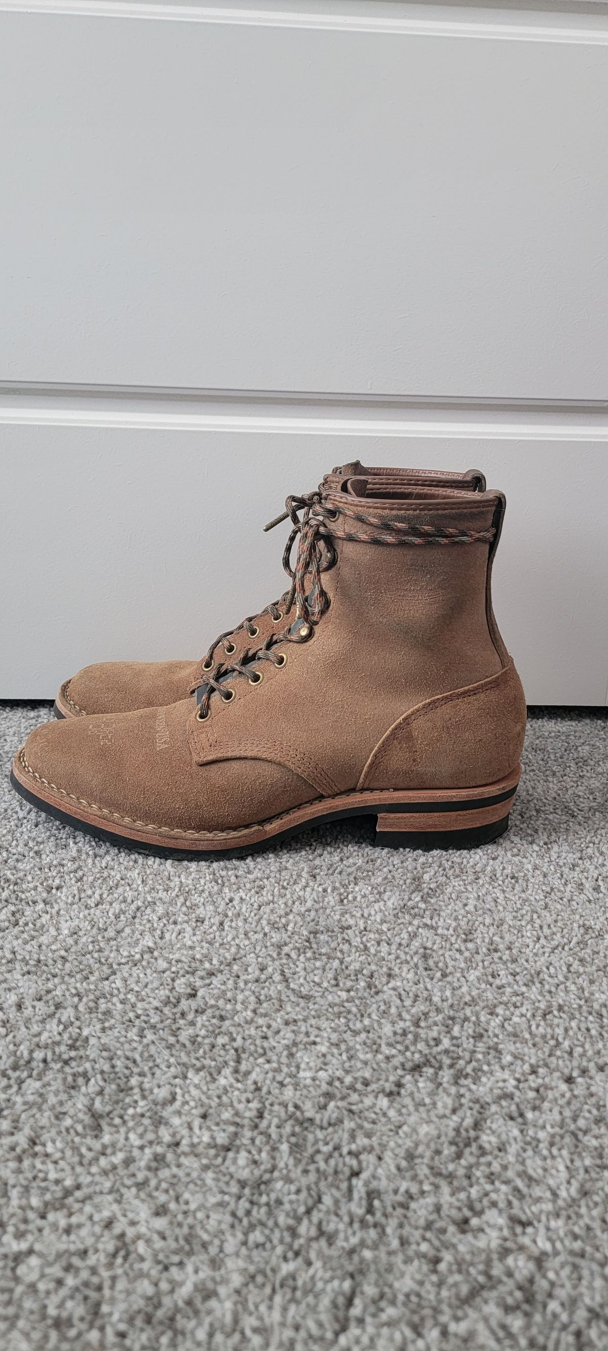 Photo by DexterityDev on April 1, 2023 of the Wesco Hendrik in Horween Natural Chromexcel Horsehide Roughout.