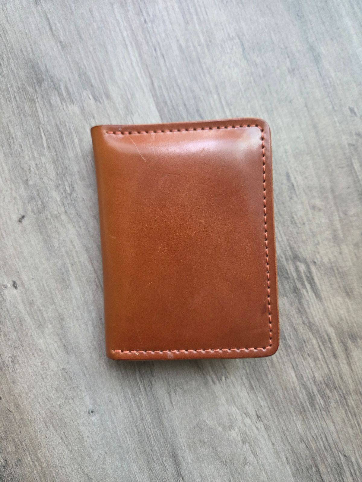 Photo by chorizohowitzer on September 30, 2025 of the Ashland Leather Vertical Bugs Moran in Horween Amaretto Shell Cordovan.