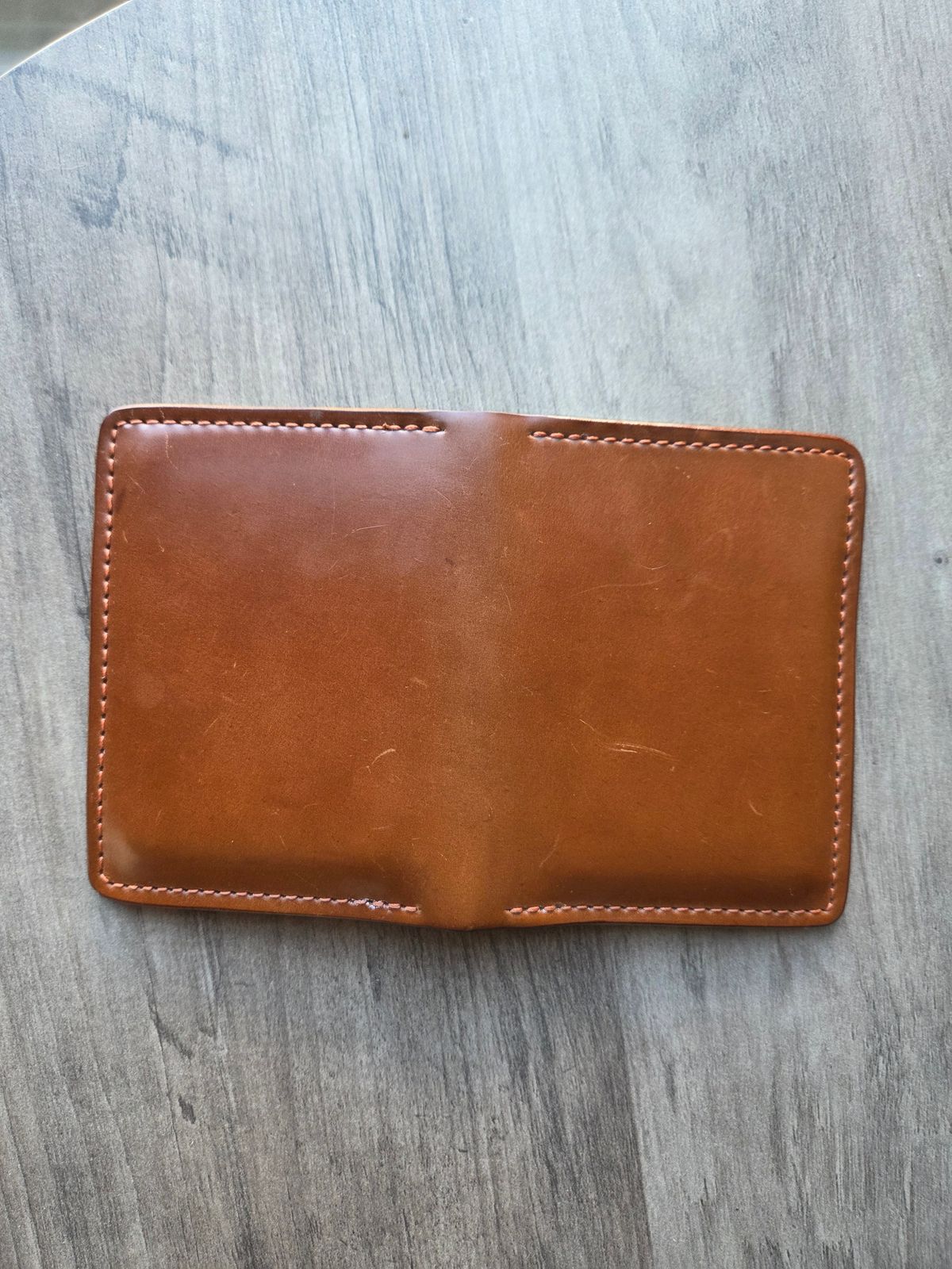 Photo by chorizohowitzer on April 25, 2026 of the Ashland Leather Vertical Bugs Moran in Horween Amaretto Shell Cordovan.