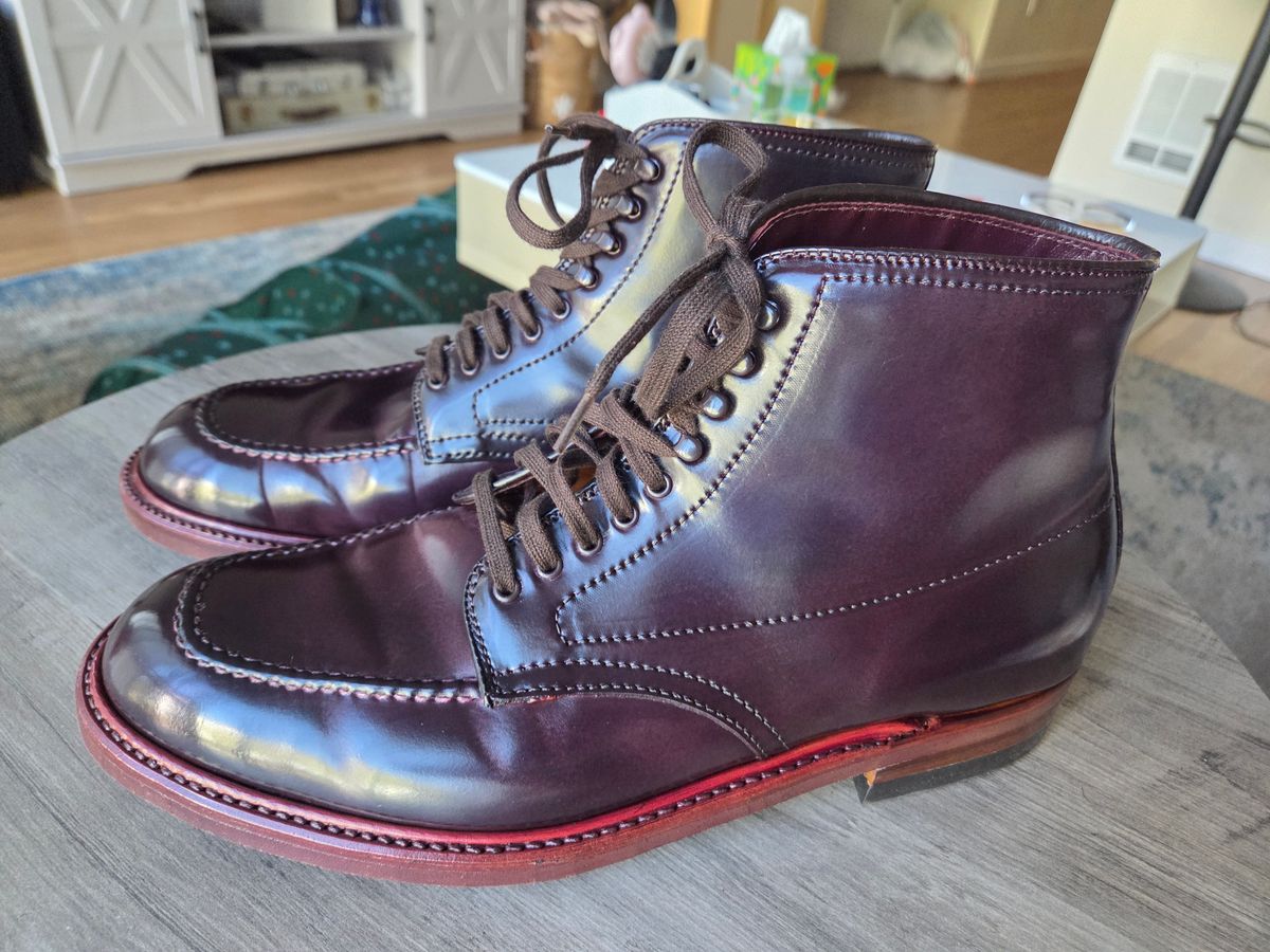 Photo by chorizohowitzer on April 8, 2026 of the Alden Indy Boot in Horween Color 8 Shell Cordovan.
