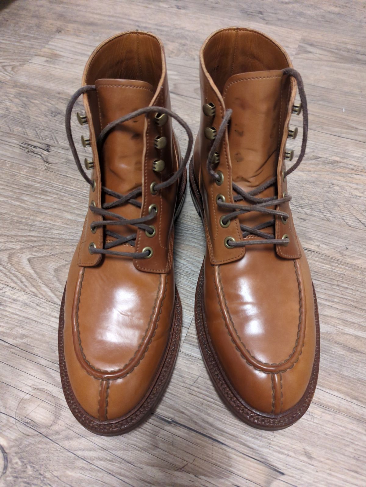 Photo by chorizohowitzer on January 8, 2025 of the Grant Stone Ottawa Boot in Horween Honey Glazed Shell Cordovan.