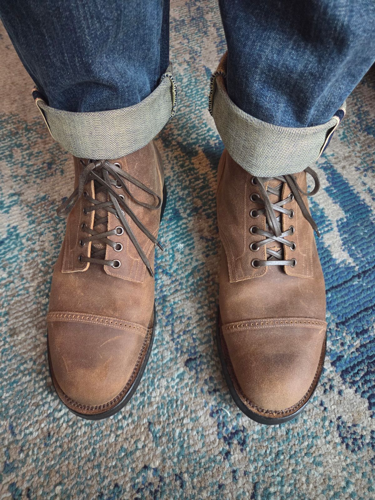 Photo by chorizohowitzer on November 22, 2025 of the Viberg Service Boot in C.F. Stead Toast Waxy Commander.