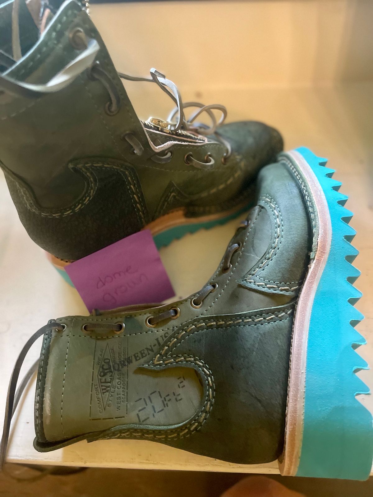 Photo by resting.boot.face on November 5, 2023 of the Wesco Phoenix in Horween Black Shell Cordovan.