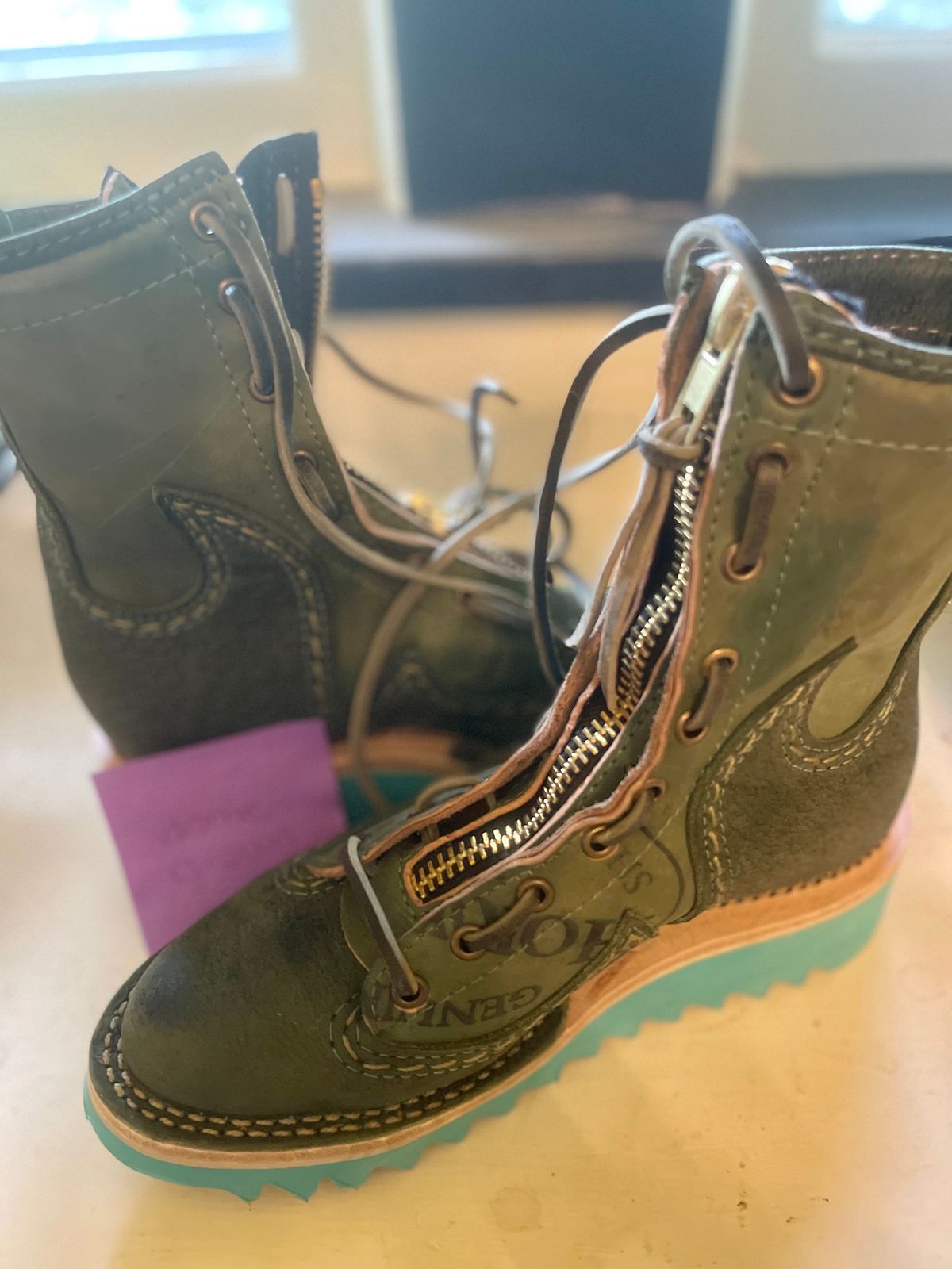 Photo by resting.boot.face on November 5, 2023 of the Wesco Phoenix in Horween Black Shell Cordovan.