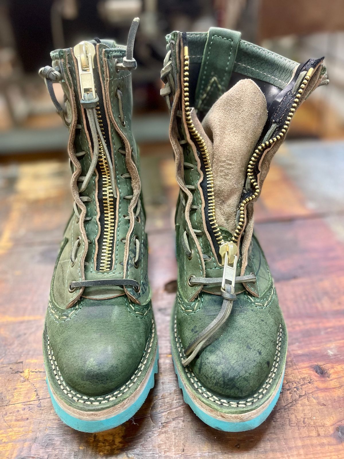 Photo by resting.boot.face on December 5, 2023 of the Wesco Phoenix in Horween Black Shell Cordovan.