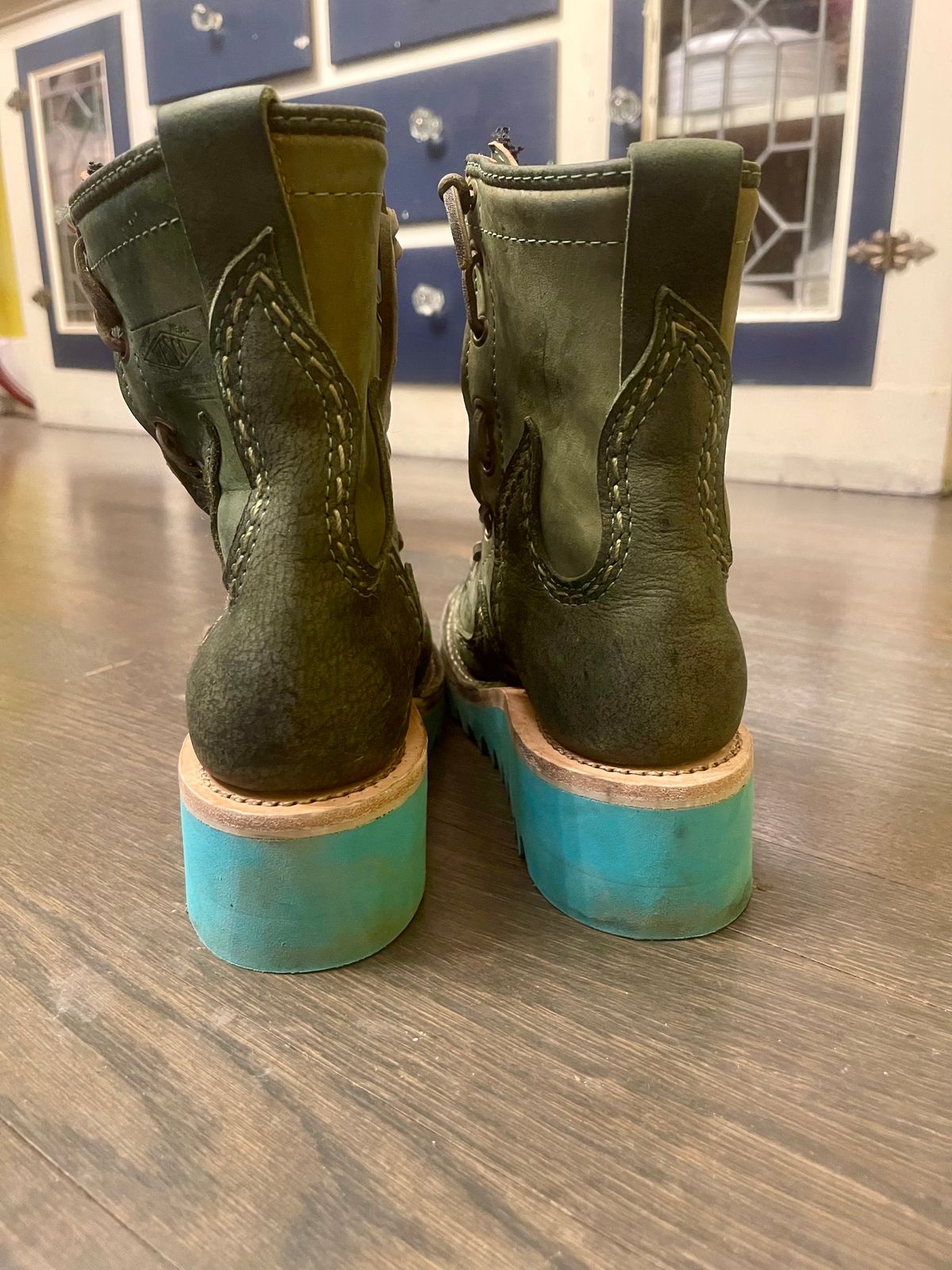 Photo by resting.boot.face on January 5, 2024 of the Wesco Phoenix in Horween Black Shell Cordovan.