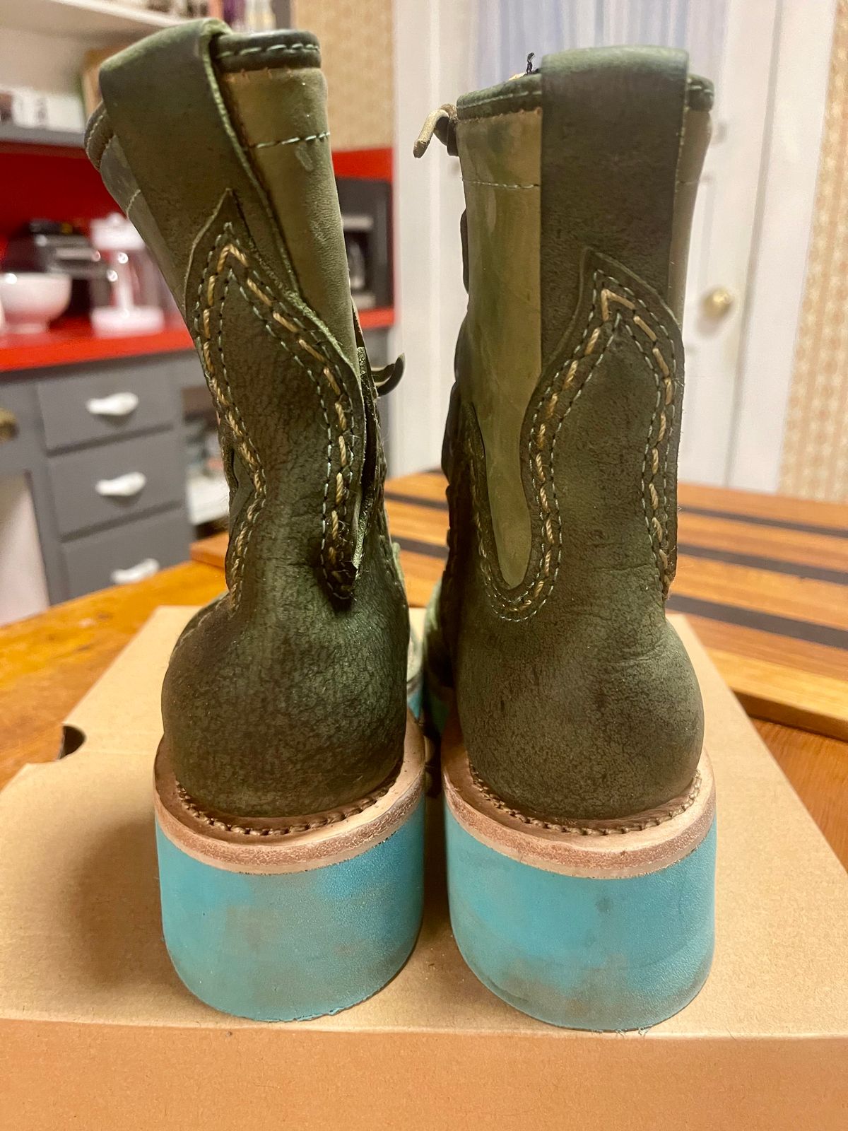 Photo by resting.boot.face on March 6, 2024 of the Wesco Phoenix in Horween Black Shell Cordovan.
