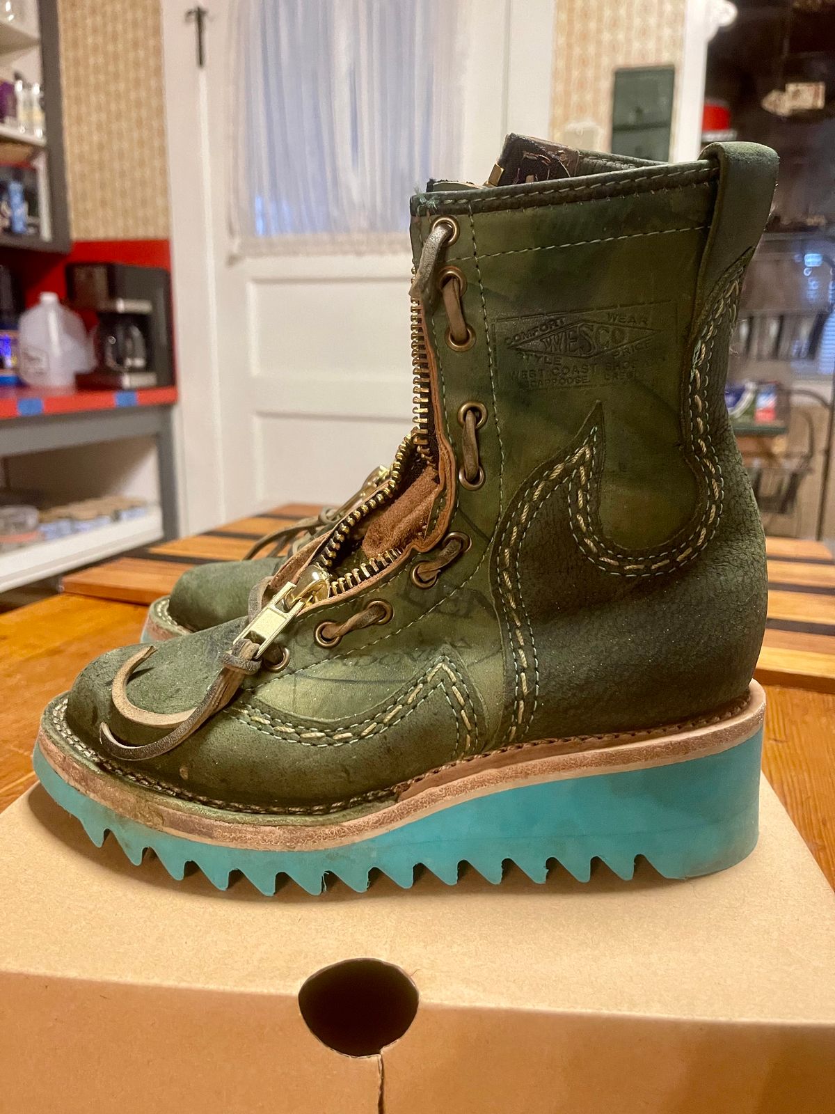 Photo by resting.boot.face on March 6, 2024 of the Wesco Phoenix in Horween Black Shell Cordovan.