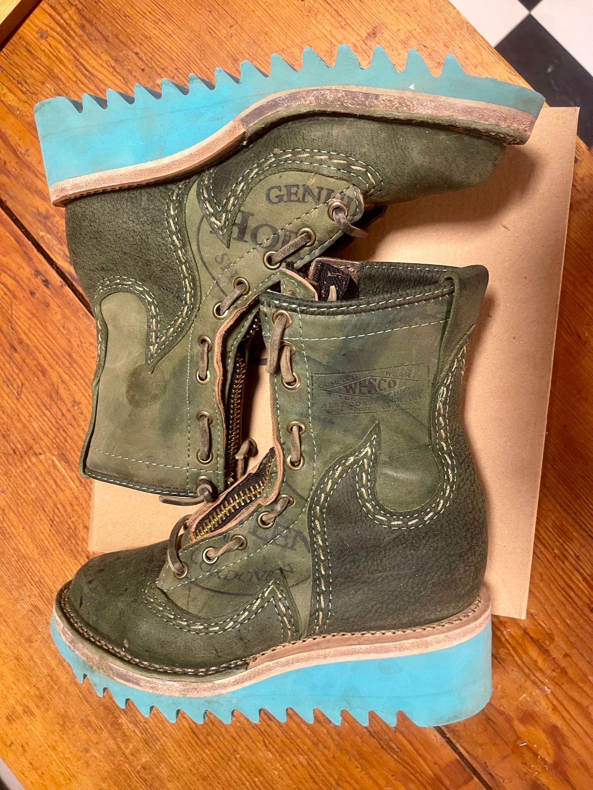 Photo by resting.boot.face on March 6, 2024 of the Wesco Phoenix in Horween Black Shell Cordovan.