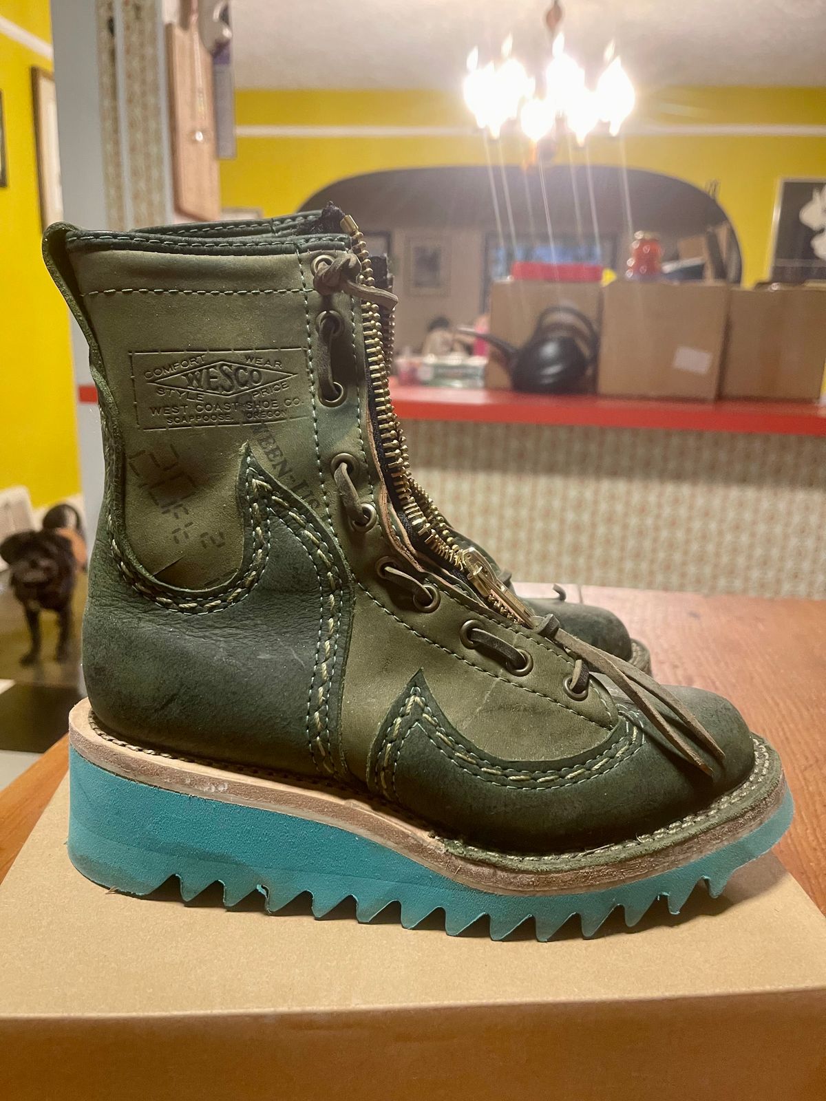 Photo by resting.boot.face on March 6, 2024 of the Wesco Phoenix in Horween Black Shell Cordovan.