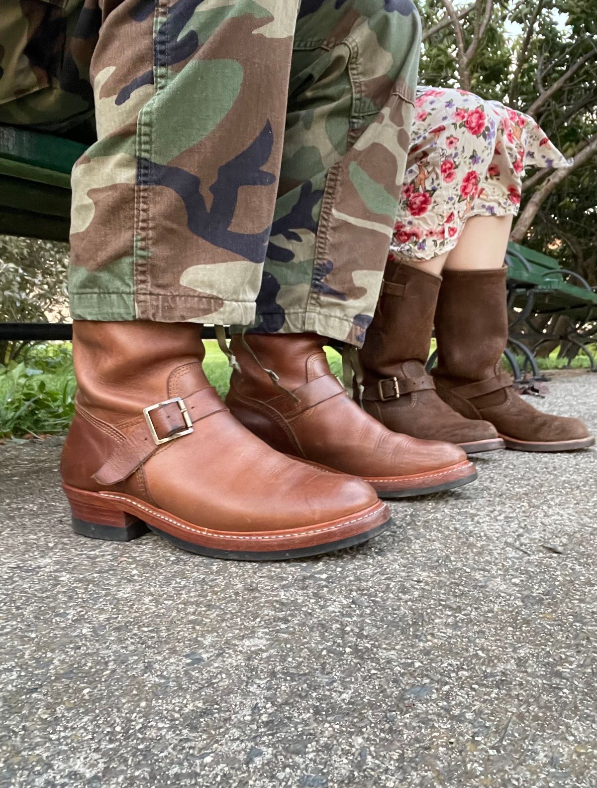 Photo by 9268Klondike on September 16, 2023 of the John Lofgren Wabash Engineer Boots in Horween Natural Chromexcel.
