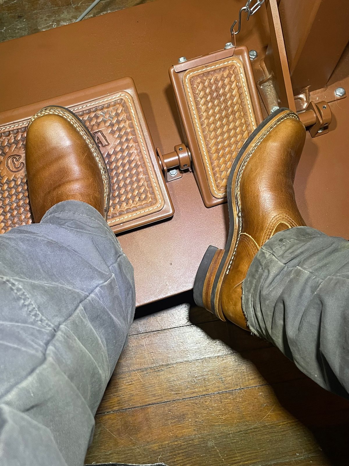 Photo by 9268Klondike on February 20, 2026 of the Wesco Boss Engineer Boot in Seidel British Tan Domain.