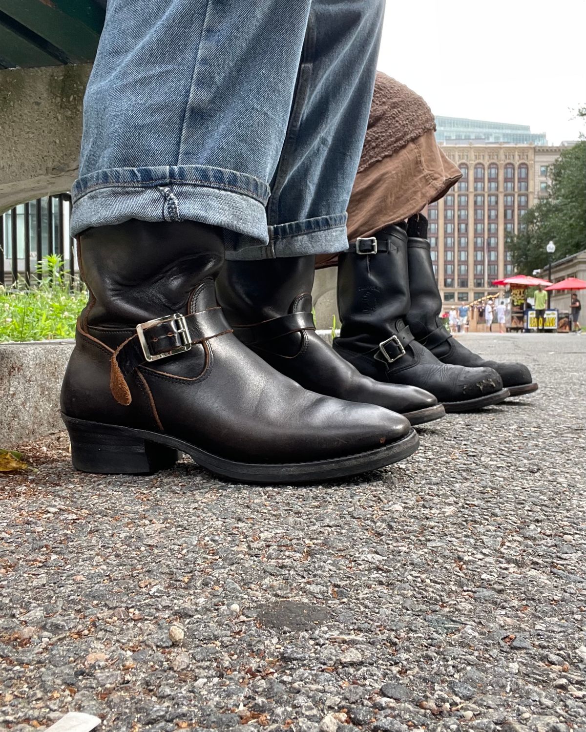 Photo by 9268Klondike on July 9, 2023 of the Attractions BILTBUCK Engineer Boots in Black Italian Horsebutt.