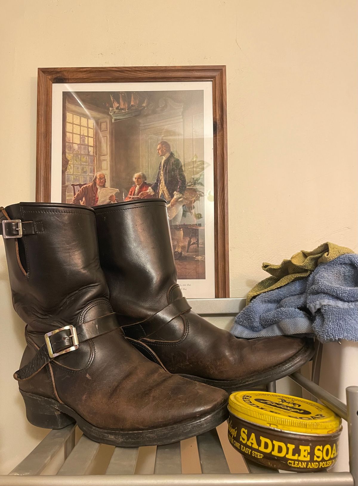 Photo by 9268Klondike on May 9, 2026 of the Attractions BILTBUCK Engineer Boots in Black Italian Horsebutt.