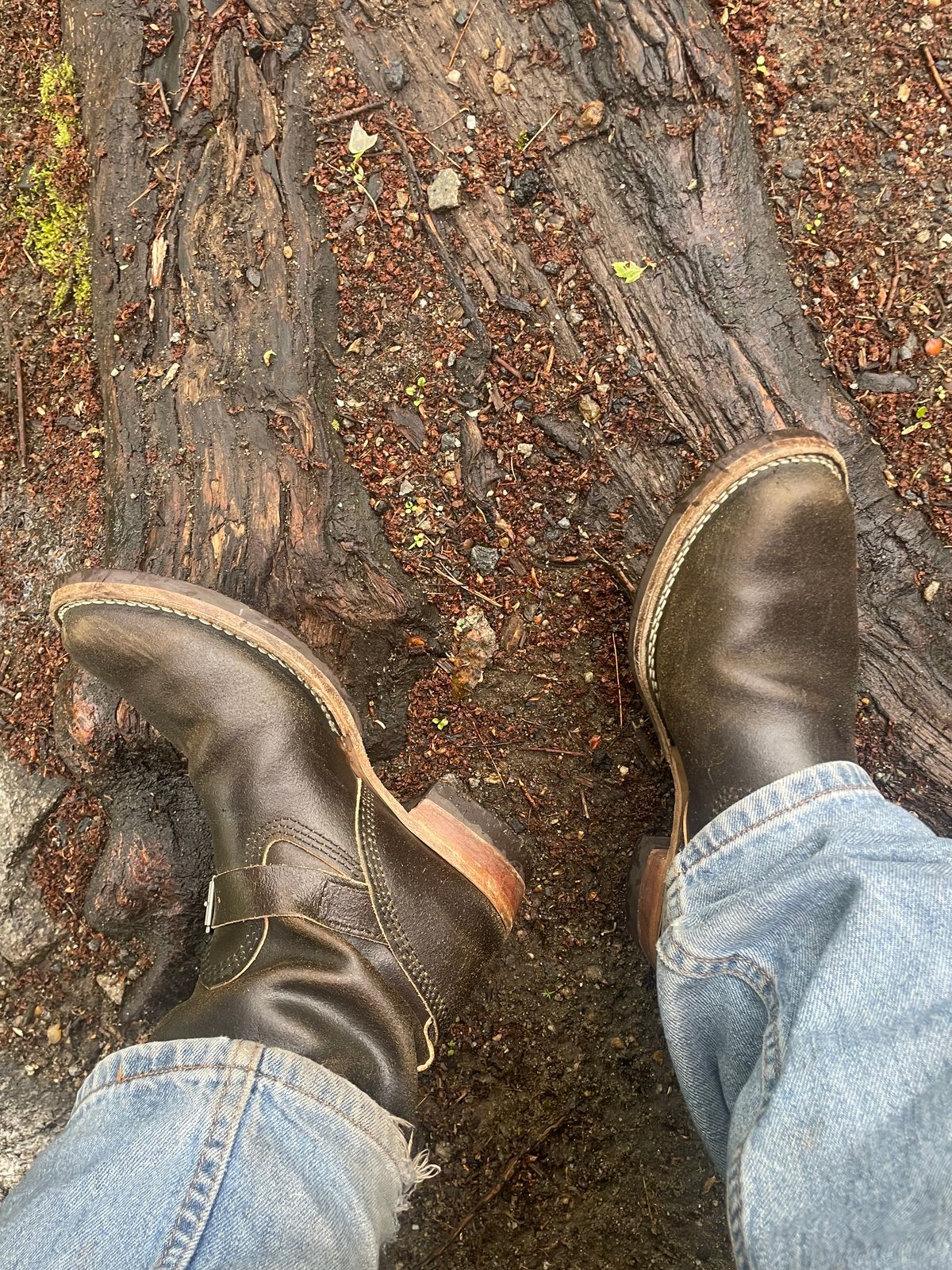 Photo by 9268Klondike on May 14, 2026 of the Wesco Quick Strikers in Horween Olive Waxed Flesh.