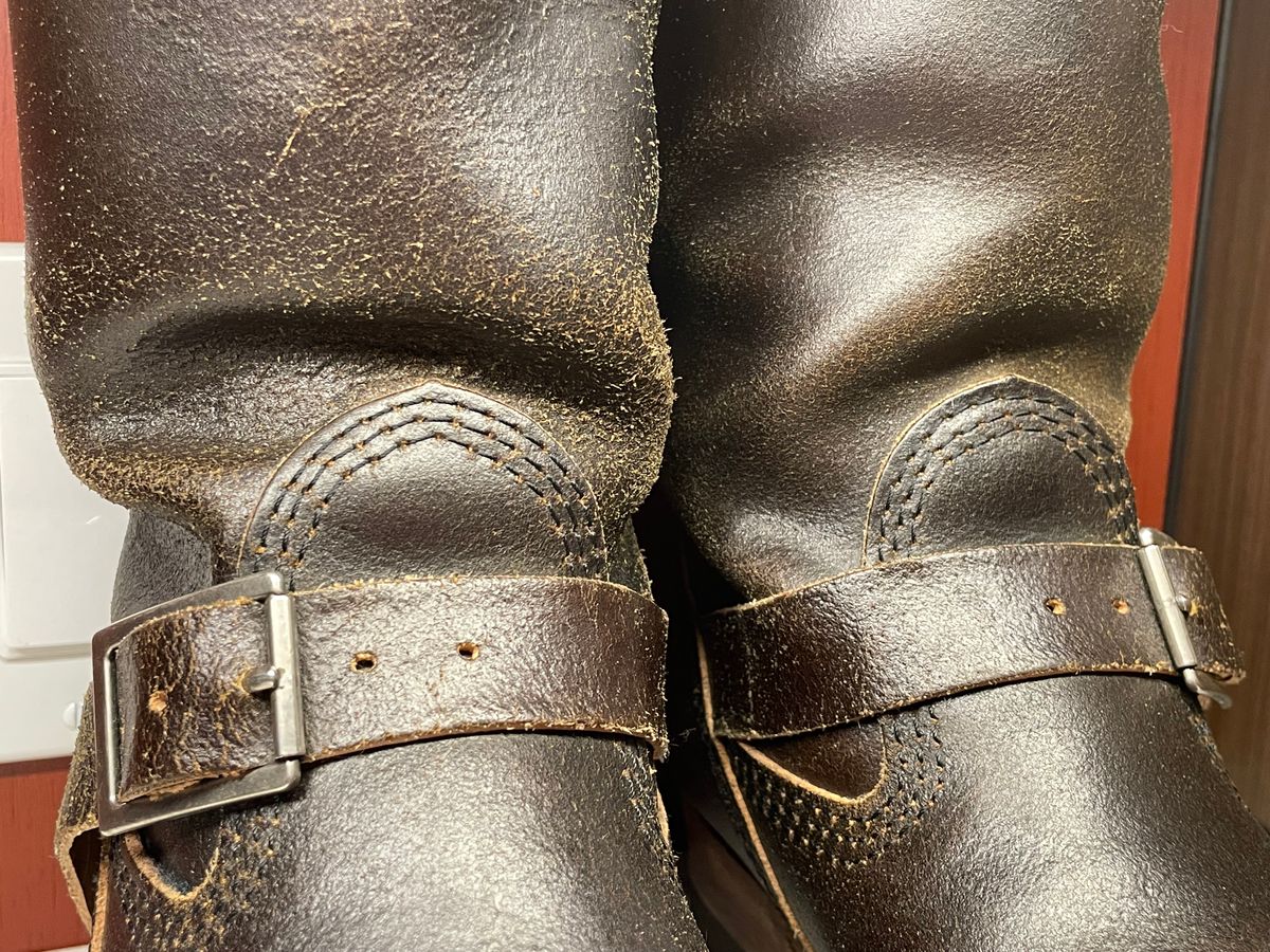 Photo by 9268Klondike on May 21, 2026 of the Wesco Quick Strikers in Horween Olive Waxed Flesh.