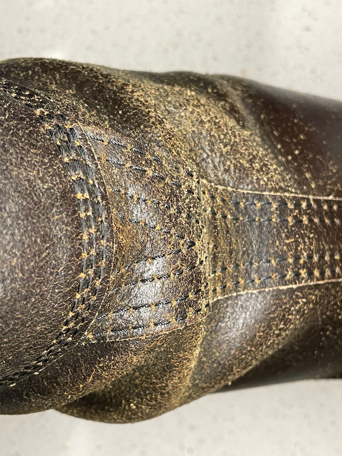 Photo by 9268Klondike on May 21, 2026 of the Wesco Quick Strikers in Horween Olive Waxed Flesh.