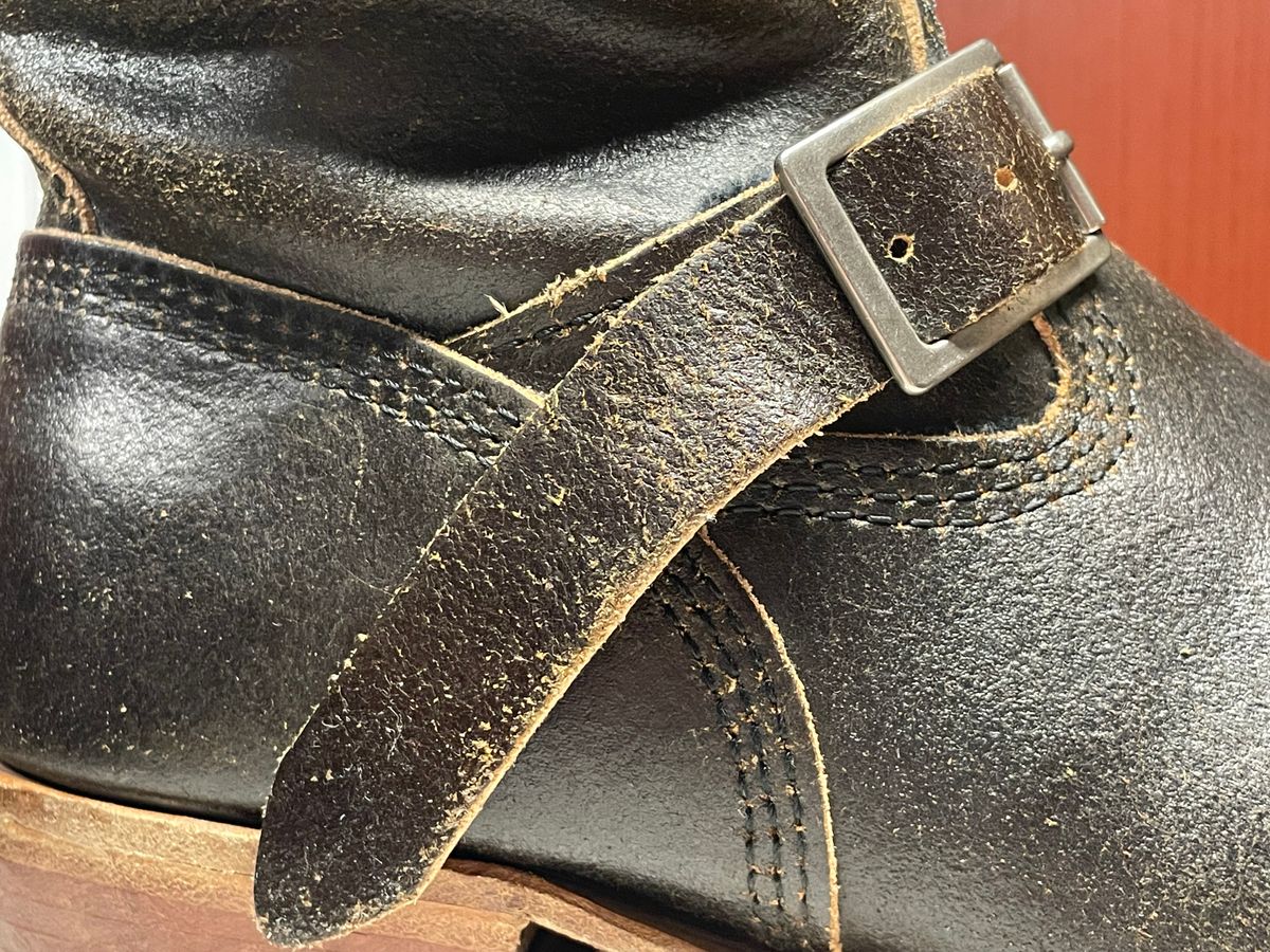 Photo by 9268Klondike on May 21, 2026 of the Wesco Quick Strikers in Horween Olive Waxed Flesh.