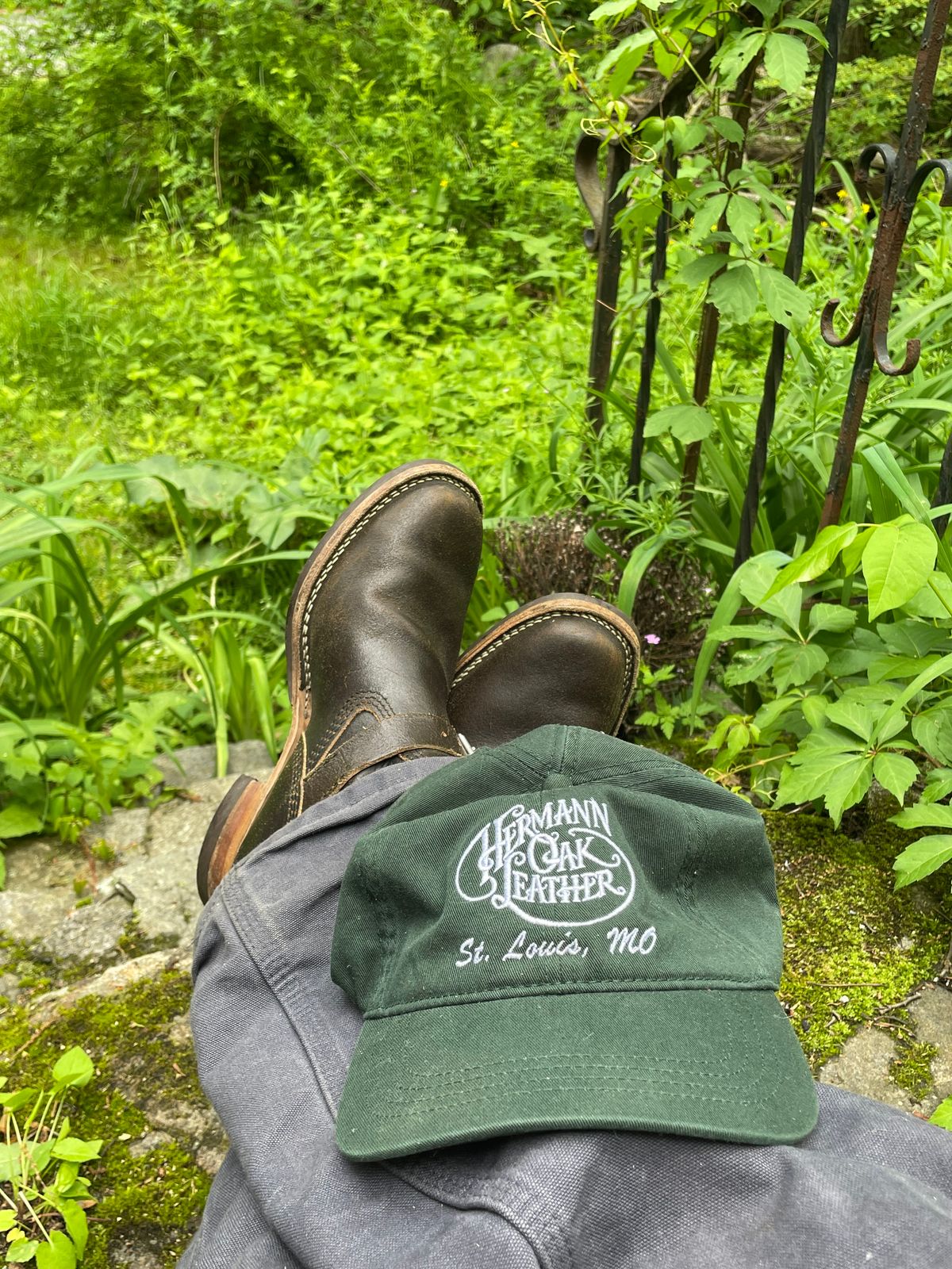 Photo by LMullinsLeather on May 31, 2026 of the Wesco Quick Strikers in Horween Olive Waxed Flesh.