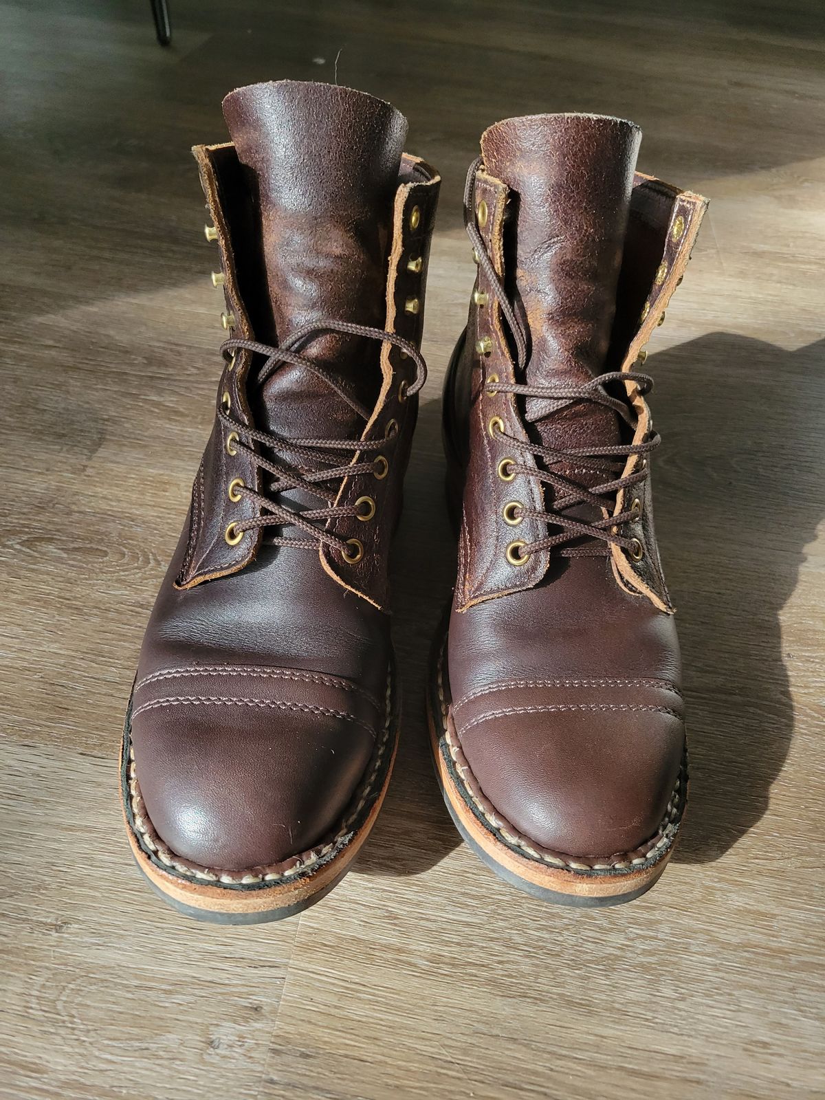Photo by CrizzleLovesNaps on November 1, 2023 of the White's MP-M1TC in Seidel Brown Dress & Horween Dark Brown Waxed Flesh.