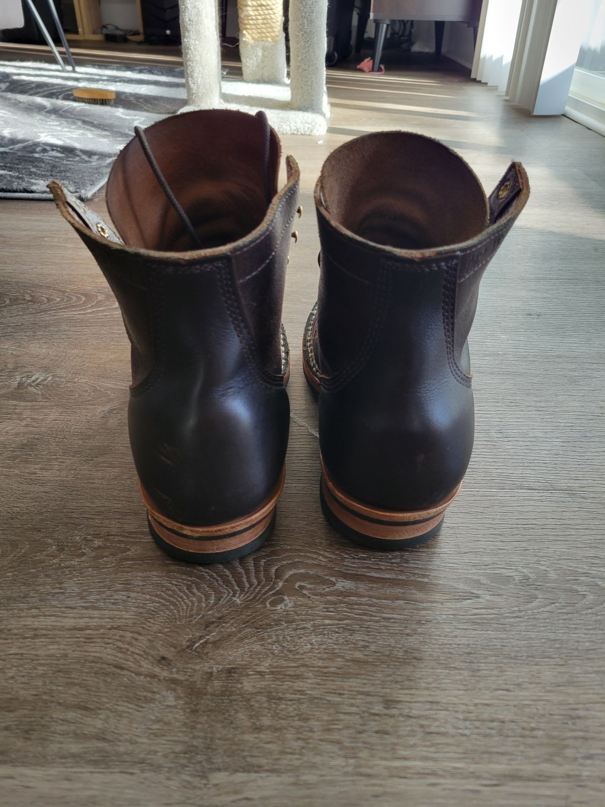 Photo by CrizzleLovesNaps on January 2, 2024 of the White's MP-M1TC in Seidel Brown Dress & Horween Dark Brown Waxed Flesh.