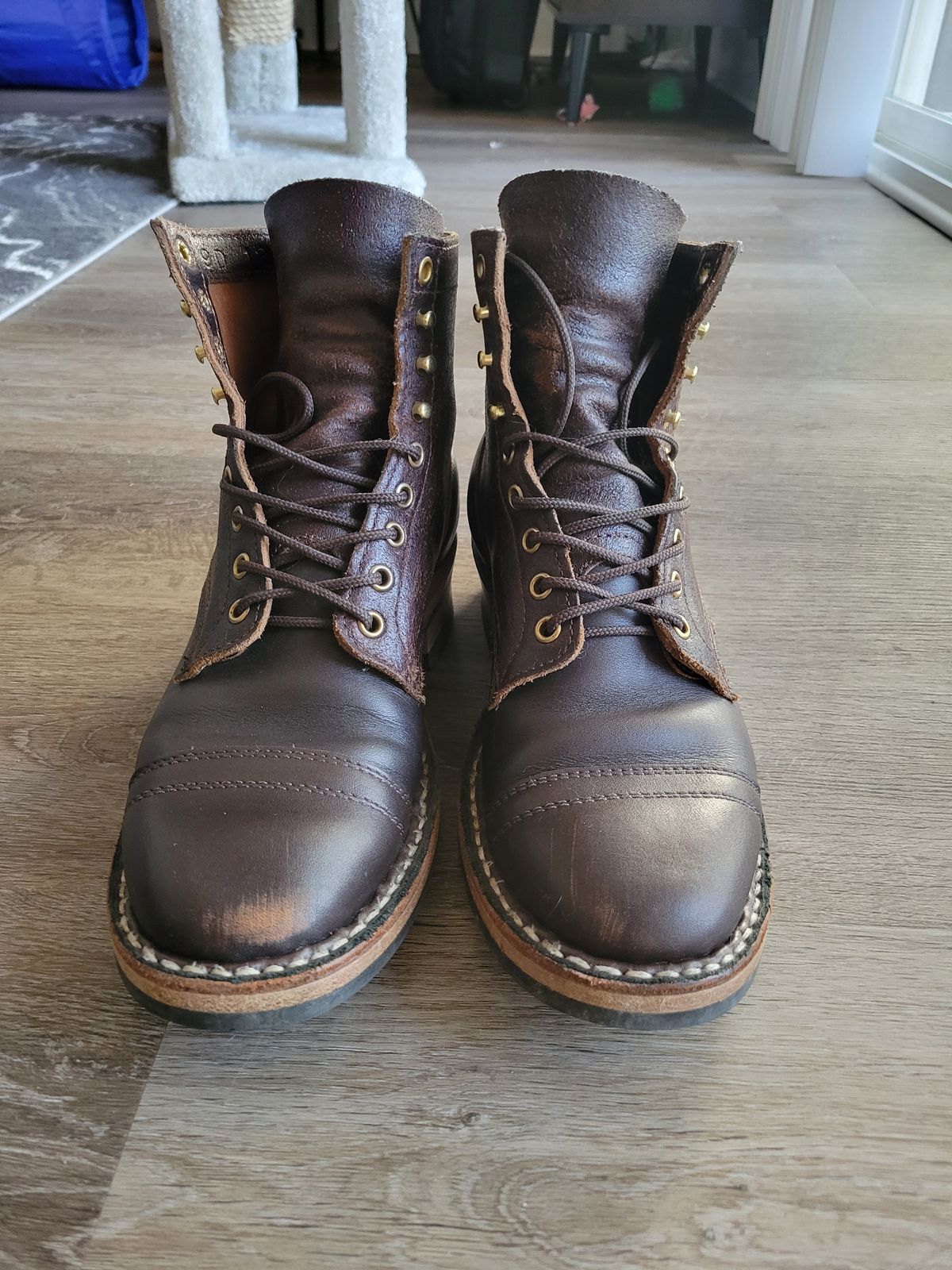 Photo by CrizzleLovesNaps on February 3, 2024 of the White's MP-M1TC in Seidel Brown Dress & Horween Dark Brown Waxed Flesh.