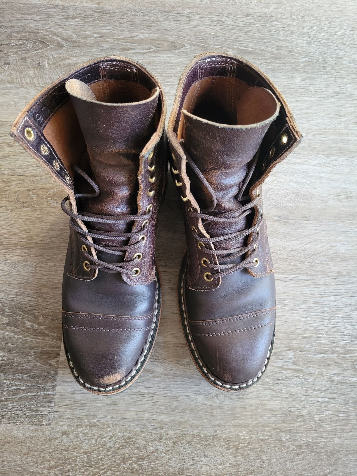 Photo by CrizzleLovesNaps on February 3, 2024 of the White's MP-M1TC in Seidel Brown Dress & Horween Dark Brown Waxed Flesh.