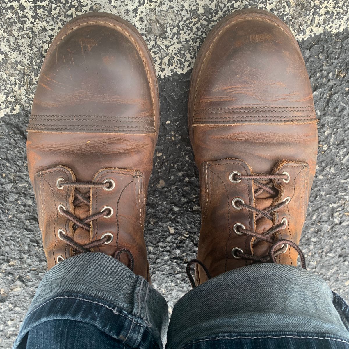 Photo by cjmartindesign on July 17, 2022 of the Red Wing Iron Ranger in S.B. Foot Copper Rough and Tough.