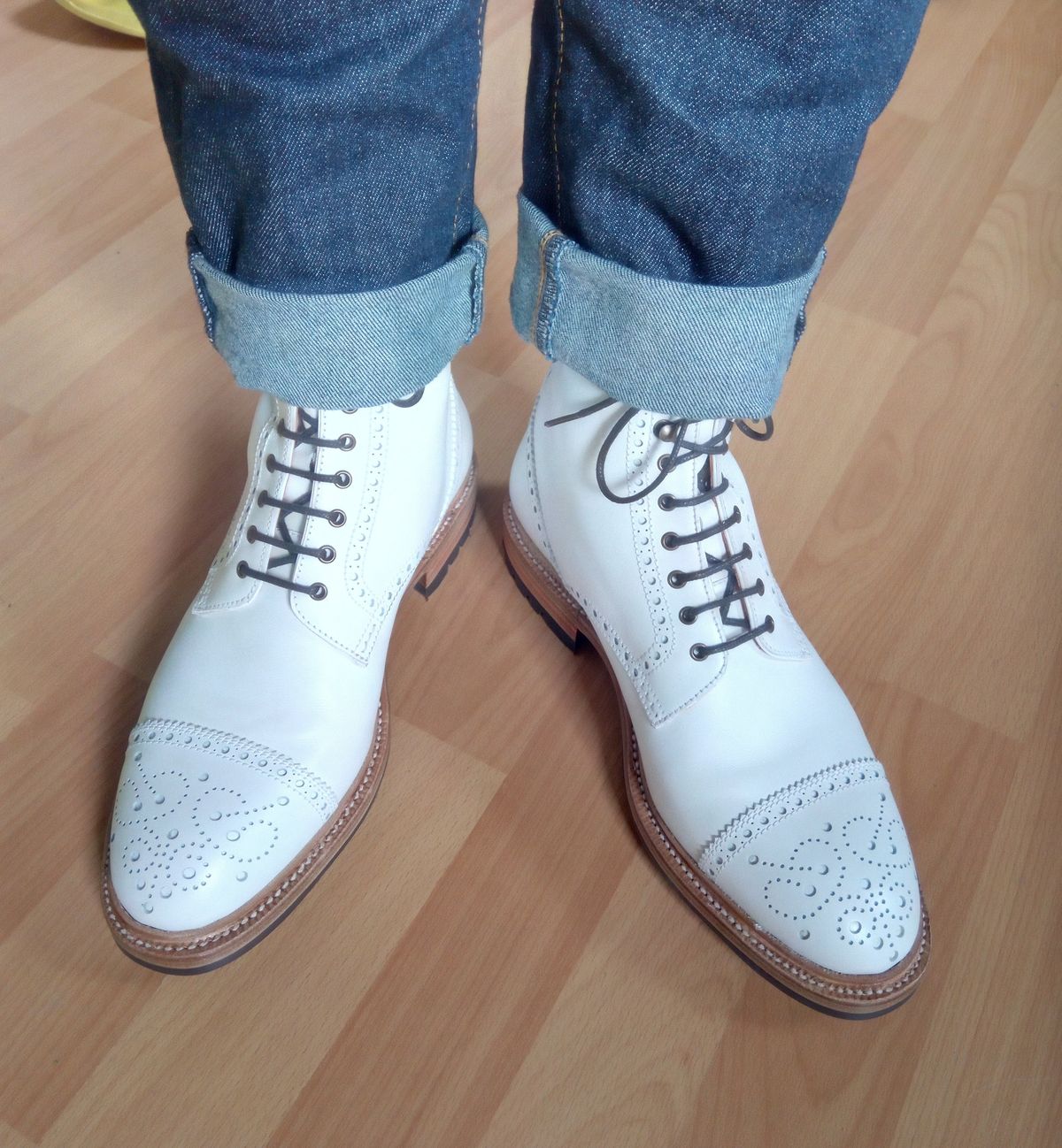 Photo by Balint on May 15, 2020 of the Carmina Toecap Brogue Jumper Boots 80459 in Unknown Material.