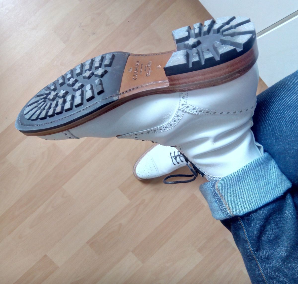 Photo by Balint on May 15, 2020 of the Carmina Toecap Brogue Jumper Boots 80459 in Unknown Material.