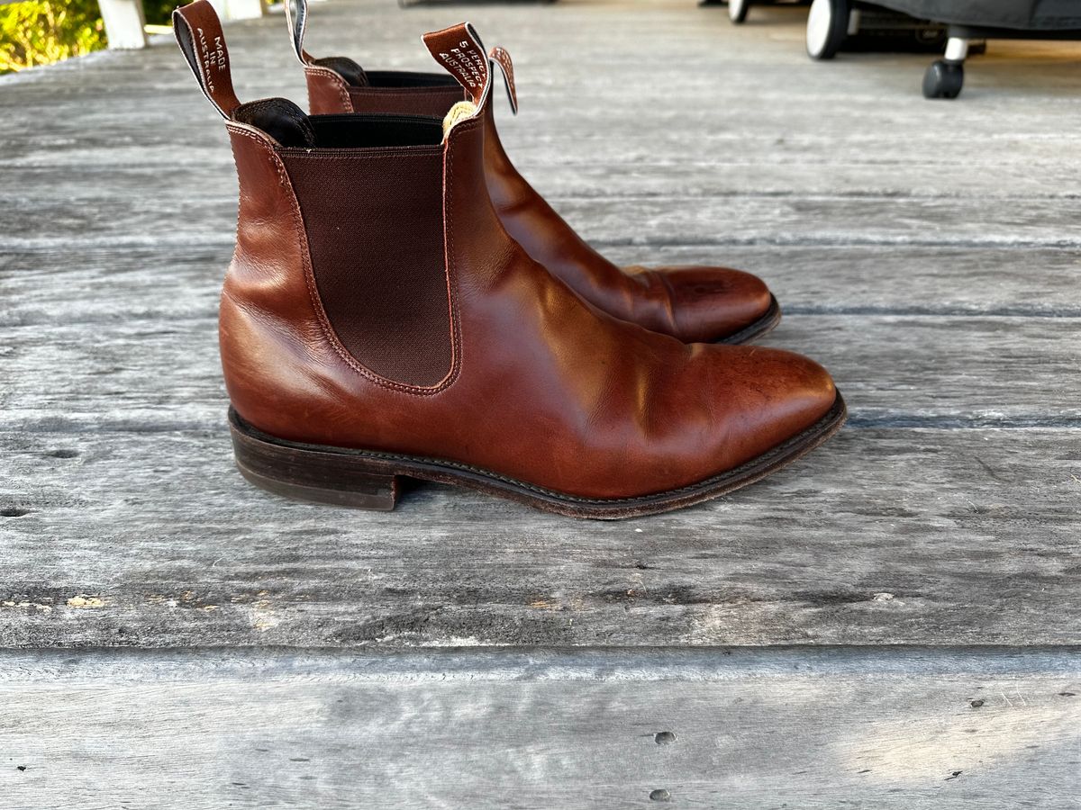 Photo by downunderthunder on April 5, 2023 of the R.M. Williams Signature Craftsman Boot in Dark Tan Veal Calf.